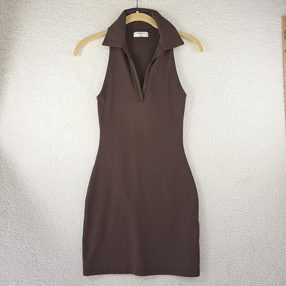 Babaton Golf Sleeveless Bodycon Dress Brown Size XS - Picture 10 of 10